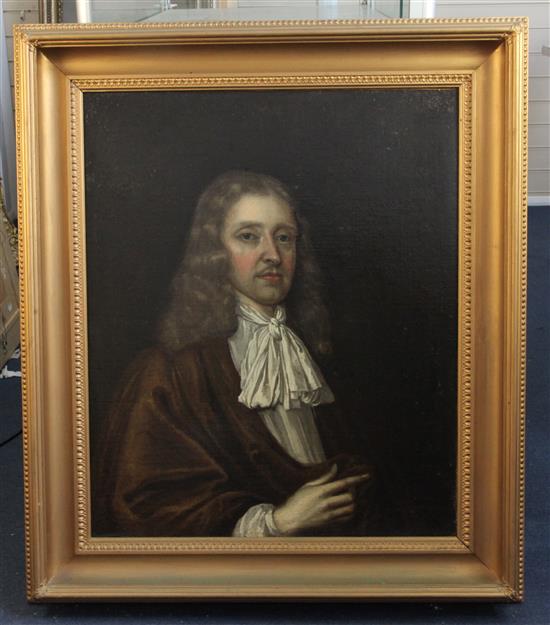 17th century English School Portrait of Henry Watkinson LLD (1628-1712), Chancellor of York 1664 30 x 25in.